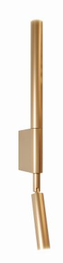 Maxlight Organic H - opbouw wandlamp - 10 x 47 cm - 2 x 1W LED incl. - geborsteld goud