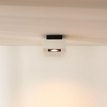 Lucide Xirax 1 - opbouwspot - 14 x 14 x 8,8 cm - 5W dimbare LED incl. - dim to warm - wit