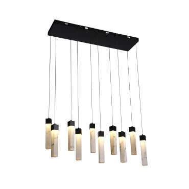 Searchlight Moonbeam - hanglamp - 93 x 25 x 150 cm - 56W dimbare LED incl. - zwart