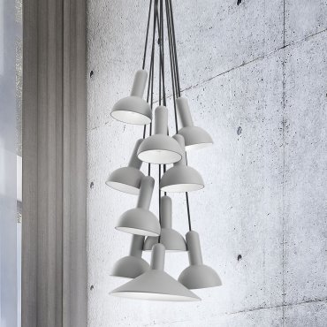 Nova Luce Ferrara - hanglamp - Ø 55 x 180 cm - lichtgrijs