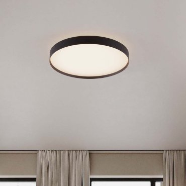 Nova Luce Roi - plafondlamp - Ø 50 x 8,5 cm - 48W dimbare LED incl. - zandzwart