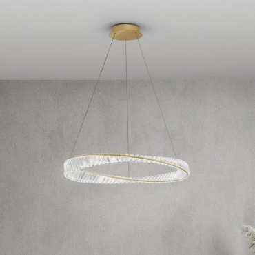 Nova Luce Aurelia - hanglamp - Ø 80 x 120 cm - 43W dimbare LED incl. - goud