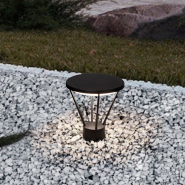 Nova Luce Virtus - sokkellamp - Ø 30 x 33 cm - 16W LED incl. - IP65 - donker antraciet