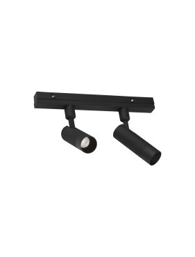 Nova Luce Lod 48V - dubbel lichtpunt magnetisch railsysteem - 24,5 x 10 x 2,5 cm - 2 x 5W dimbare LED incl. - zandzwart