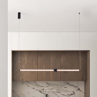 Nova Luce Stalactite - hanglamp - 110 x 170 x 8 cm - 15W dimbare LED incl. - zandzwart