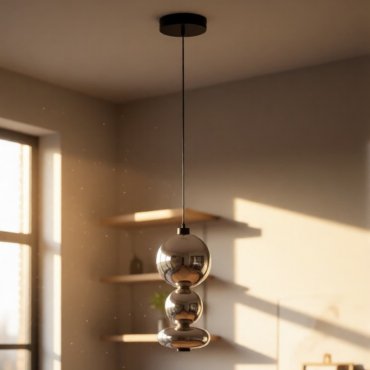 Nova Luce Bally - hanglamp - Ø 20 x 170 cm - 20W dimbare LED incl. - mat zwart en rokerig grijs