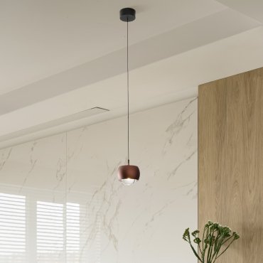 Nova Luce Conga - hanglamp - Ø 9,6 x 140 cm - 13W LED incl. - koffie