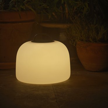 Nordlux Kettle To-Go 36 - oplaadbare tafellamp buiten - 36 x 30,8 cm - 6,8W LED incl. - IP65 - wit en groen