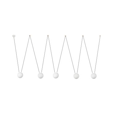 Faro Mine - hanglamp 5L - mat wit - glas