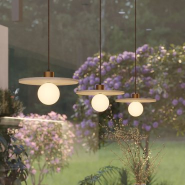 Maxlight Lando - hanglamp - Ø 25 x 150 cm - travertijn