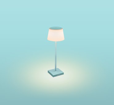 Century Italia Margò - oplaadbare buiten tafellamp - Ø 13 x 38 cm - 4W dimbare LED incl. - IP54 - turkoois
