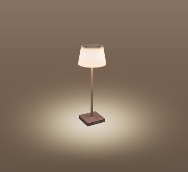 Century Italia Margò - oplaadbare buiten tafellamp - Ø 13 x 38 cm - 4W dimbare LED incl. - IP54 - corten