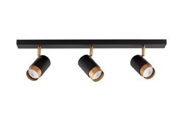 Nova Luce Pogno - opbouwspot 3L - 60 x 6 x 12,5 cm - zandzwart en goud