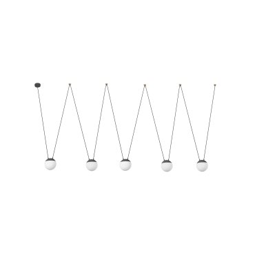 Faro Mine - hanglamp 5L - donkergrijs - kunststof