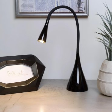 Lucide Zozy - bureaulamp - 12 x 9 x 30,5 cm - 3W dimbare LED incl. - zwart