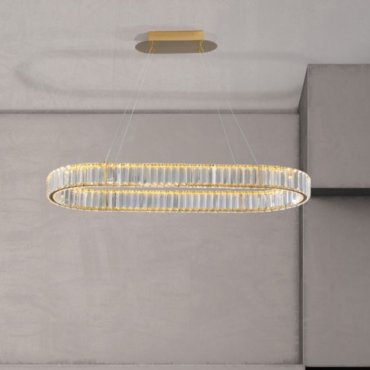 Nova Luce Aurelia - hanglamp - 92 x 37 x 150 cm - 48W dimbare LED incl. - goud