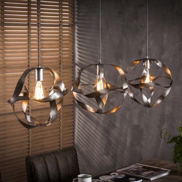 SHOWROOMMODEL - Vico Twist - hanglamp 3L -  120 x 30 x 110 cm - oud zilver