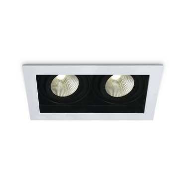 ONE Light COB Shop &amp; Hotel - inbouwspot - 195 x 100 mm, 175 x 90 mm inbouwmaat - 2 x 12W dimbare LED incl. - wit - warm witte lichtkleur