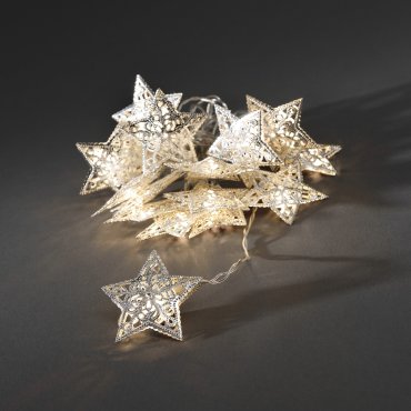 SHOWROOMMODEL - Konstsmide kerstverlichting - Decoratieve LED sterren - 600cm - 16 stuks - zilver (laatste stuks!)