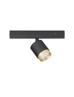 Nova Luce Ultra Slim - rail spot - lichtbundel instelbaar van 15 tot 36 graden - Ø 4,5 cm - 5W LED incl. - zwart en goud