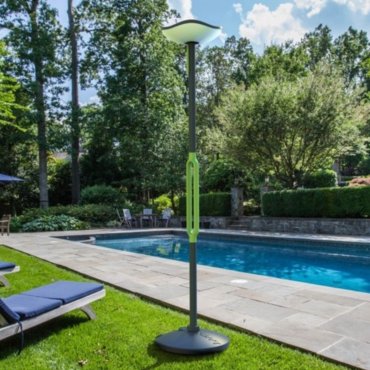 Lutec Poppy - staanlamp op zonne-energie met bluetooth luidspreker - 8W LED incl. - IP44 - grijs en groen