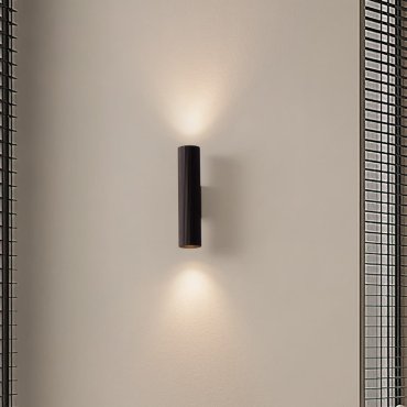 Nova Luce Comet - wandlamp - Ø 4 x 18 cm - zandzwart