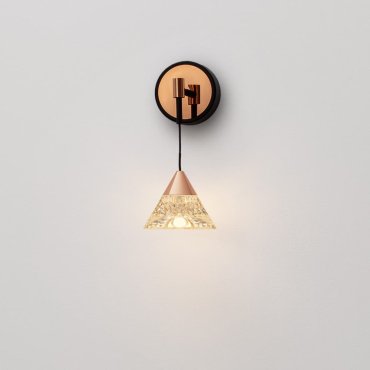Nova Luce Paluz - wandlamp - Ø 10,5 x 26 cm - 7W LED incl. - mat zwart en roségoud