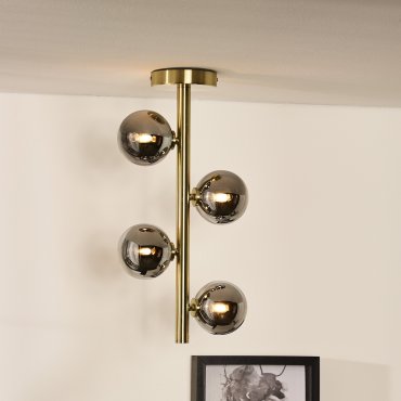 Lucide Tycho - plafondverlichting - Ø 22 x 48 cm - mat goud