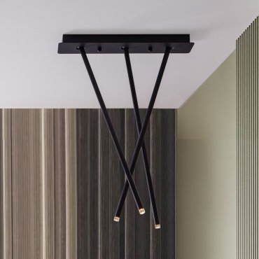 Nova Luce Stilvi - plafondlamp - 45 x 65 x 10 cm - 8W LED incl. - zandzwart