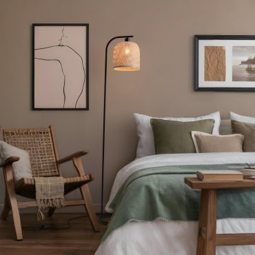 Nova Luce Intra - vloerlamp - Ø 23 x 160 cm - natuurlijk bamboe en zwart