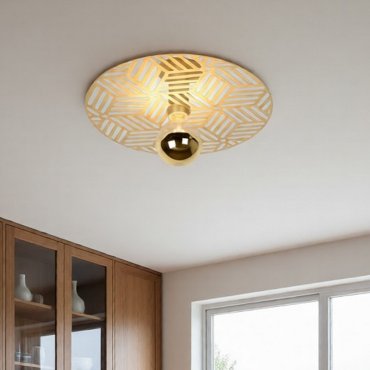Lucide Olenna - plafondverlichting - Ø 40 x 12 cm - mat goud