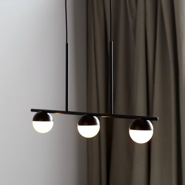 Nordlux Contina - hanglamp - 90 x 10 x 241,3 cm - zwart en opaal wit