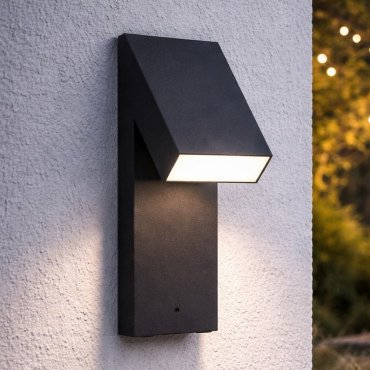 Nova Luce Brigitta - buiten wandverlichting - 12 x 40 x 15,5 cm - 6W LED incl. - IP65 - zandzwart