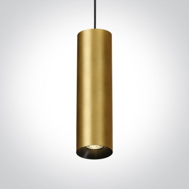 ONE Light Cylinder - hanglamp - Ø 7,5 x 240 cm - geborsteld messing