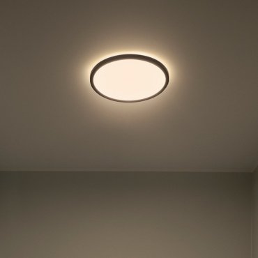 Nordlux Oja - plafondverlichting - Ø 29,4 x 2,3 cm - 3 stappen dimmer (2700K) - 18W LED incl. - zwart