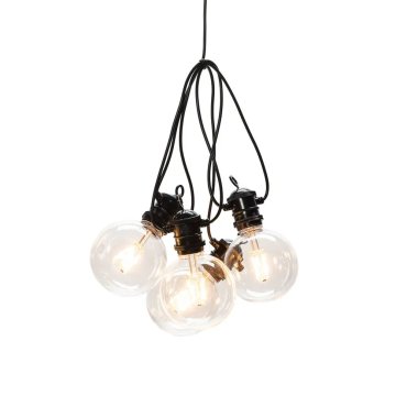 Konstsmide - decoratieve lichtsnoer met dimfunctie - starterset - 9,15 meter lengte plus 10,85 meter snoer - 10 vervangbare LED-lampen incl. - 7W - IP44 - zwart