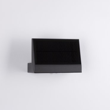 Nova Luce Prim - buiten wandverlichting op zonne-energie met bewegingsmelder - 18 x 3,5 x 17,5 cm - 2W LED incl. - IP65 - donker antraciet