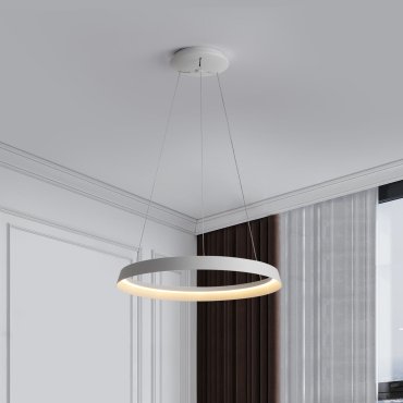 Nova Luce Ormi - hanglamp - Ø 60 x 150 cm - 52W dimbare LED incl. - zandwit