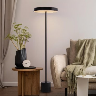 Nova Luce Vetro - vloerlamp - Ø 40 x 136 cm - 33W  LED incl. - mat zwart