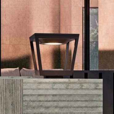 Nova Luce Cuppa - tuinpaal met sensor op zonne-energie - 24,4 x 23,9 x 24,4 cm - 2W LED incl. - IP54 - donker antraciet