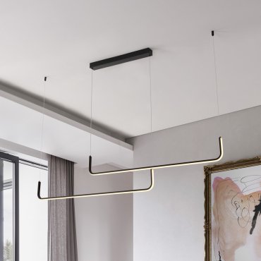 Nova Luce Strita - hanglamp -  150 x 120 cm - 40W dimbare LED incl. - zandzwart