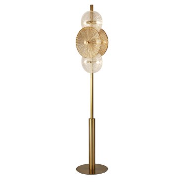 Searchlight Wagon - vloerlamp - Ø 30 x 151 cm - goud en amber