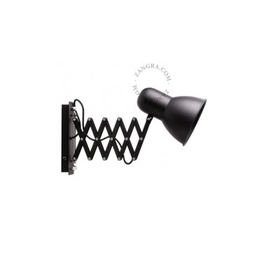 Zangra Accordion - wandverlichting - 17 x 29 x 20 cm - zwart