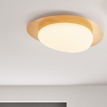 Nova Luce Nimbus - plafondlamp - Ø 57 x 13,5 cm - 29W dimbare LED incl. - hout