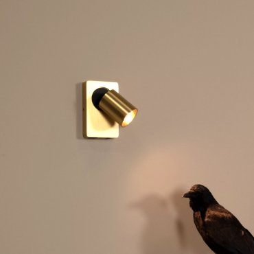 Lucide Nigel - wandverlichting met schakelaar en USB-poort - 16 x 10 x 11,8 cm - 5W dimbare LED incl. - mat goud