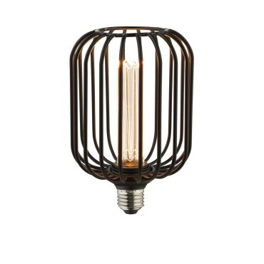 Searchlight Wire Mesh LED lamp - Ø 12 x 18,5 cm - E27 - 4,5W dimbaar - 2700K - zwart
