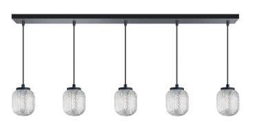 ETH Kristel - hanglamp - 120 x 15 x 200 cm - transparant en zwart