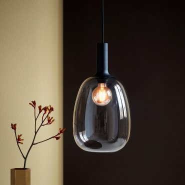 Nordlux Alton - hanglamp - Ø 23 x 343 cm - zwart en gerookt glas