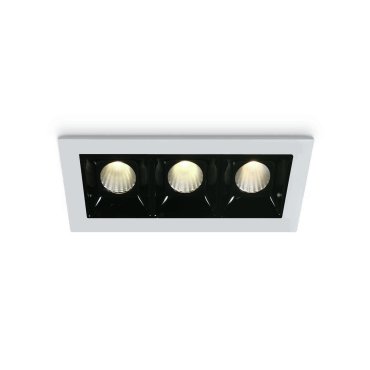 ONE Light Shop Square Boxes - inbouwspot - 106 x 45 mm, 97 x 36 mm inbouwmaat  - 3 x 2W dimbare LED incl. - wit