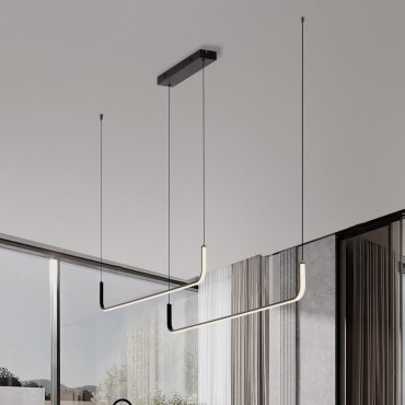 Nova Luce Strita - hanglamp -  165 x 150 x 7 cm - 42W dimbare LED incl. - zandzwart